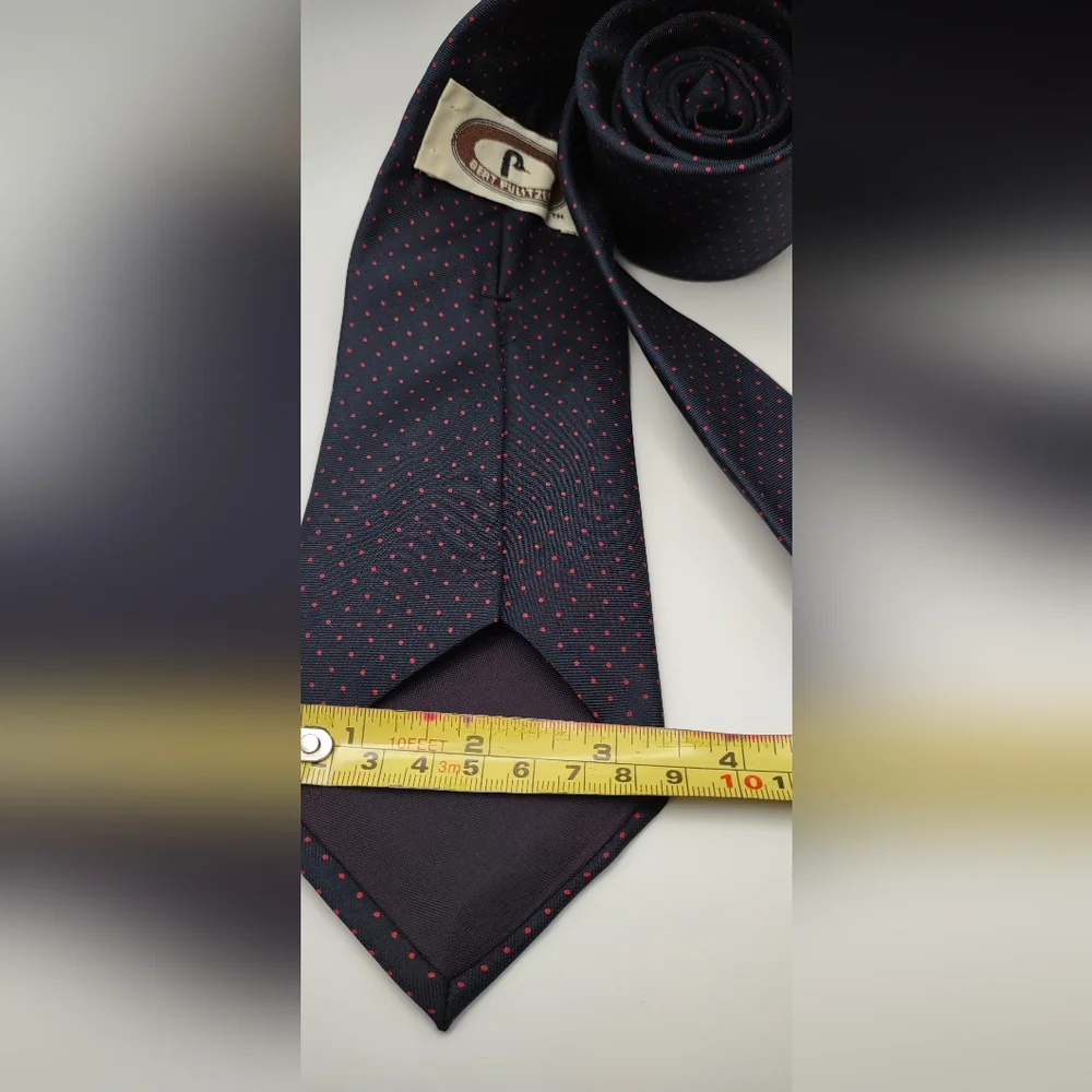Navy Blue and Red‎ Polka Dot Tie